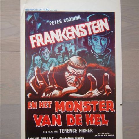 ''Frankenstein en het monster van de hel' (Frankenstein and the monster from hell) (director Terence Fisher) Belgian affichette